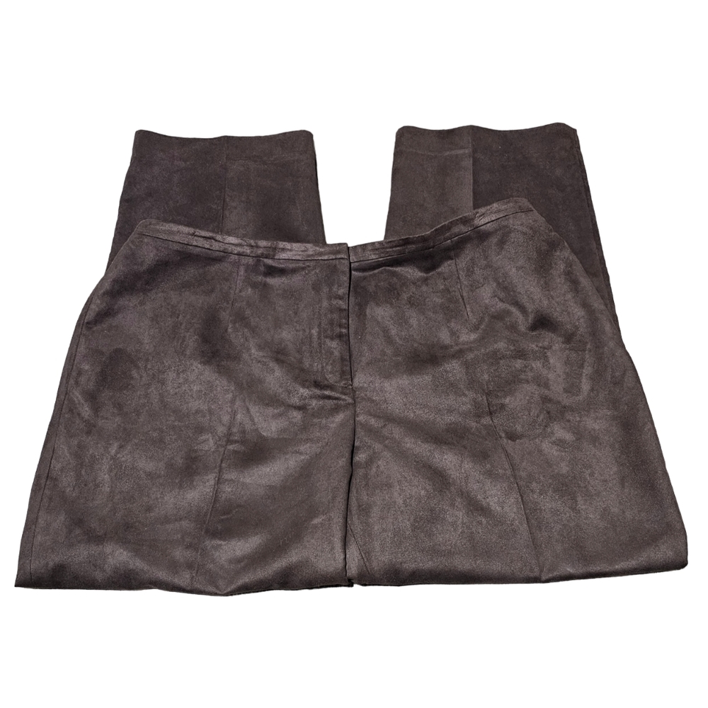 NWOT Women's Kasper Brown Faux Suede Pants